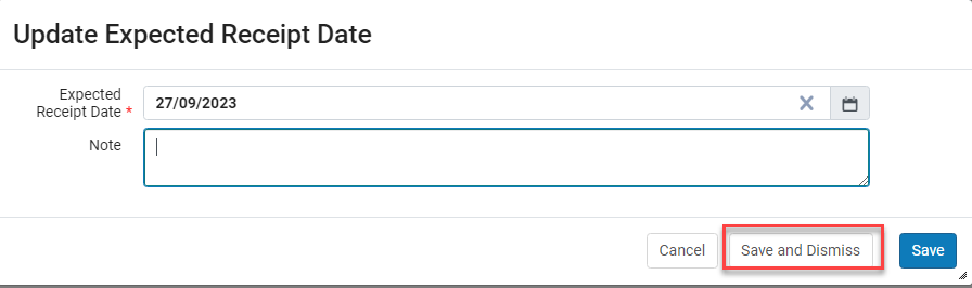 Change Expected Release Date Dialog Box